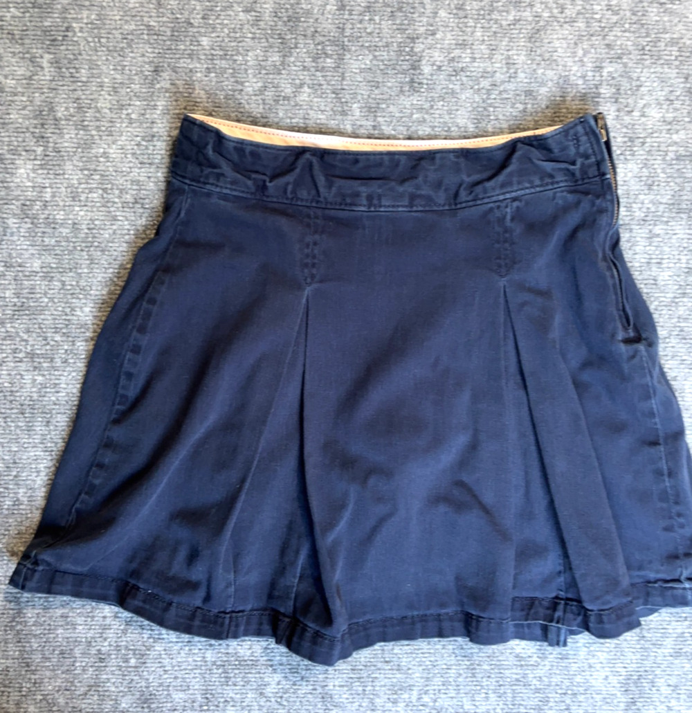 Gap Kids Girls 14 Navy Uniform Skort Pleated Adjustable Waist School Skirt